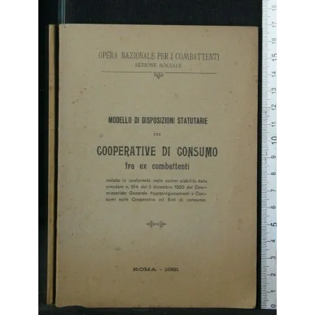 MODELLO DI DISPOSIZIONI STATUTARIE PER COOPERATIVE DI CONSUMO