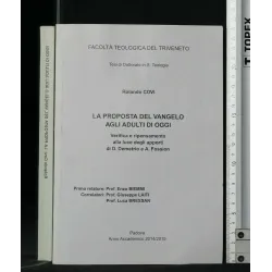 LA PROPOSTA DEL VANGELO AGLI ADULTI DI OGGI
