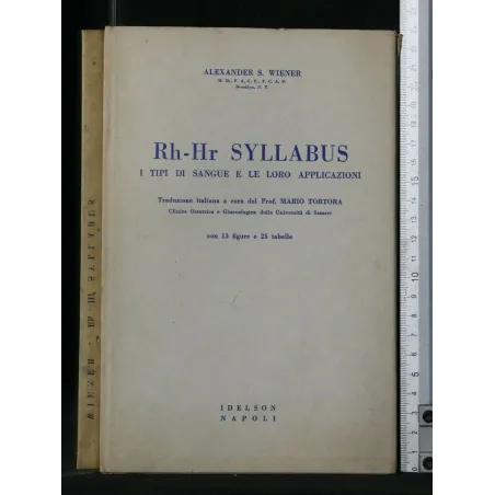 RR-HR SYLLABUS I TIPI DI SANGUE E LE LORO APPLICAZIONI