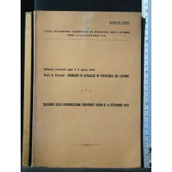PROBLEMI DI ATTUALITA' IN PSICOLOGIA DEL LAVORO