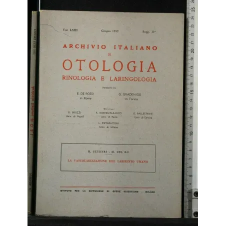LA VASCOLARIZZAZIONE DEL LABIRINTO UMANO ARCHIVIO ITALIANO DI
