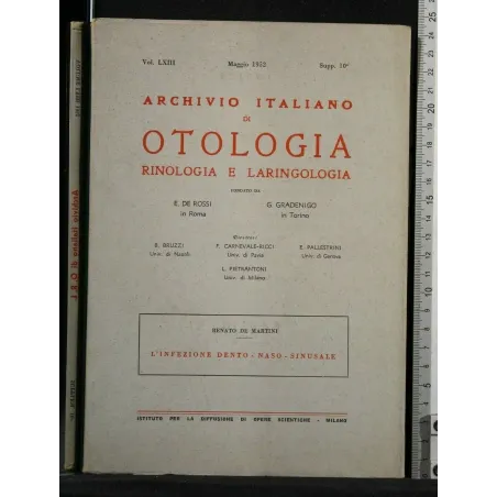 L'INFEZIONE DENTO-NASO-SINUSALE ARCHIVIO ITALIANO DI OTOLOGIA