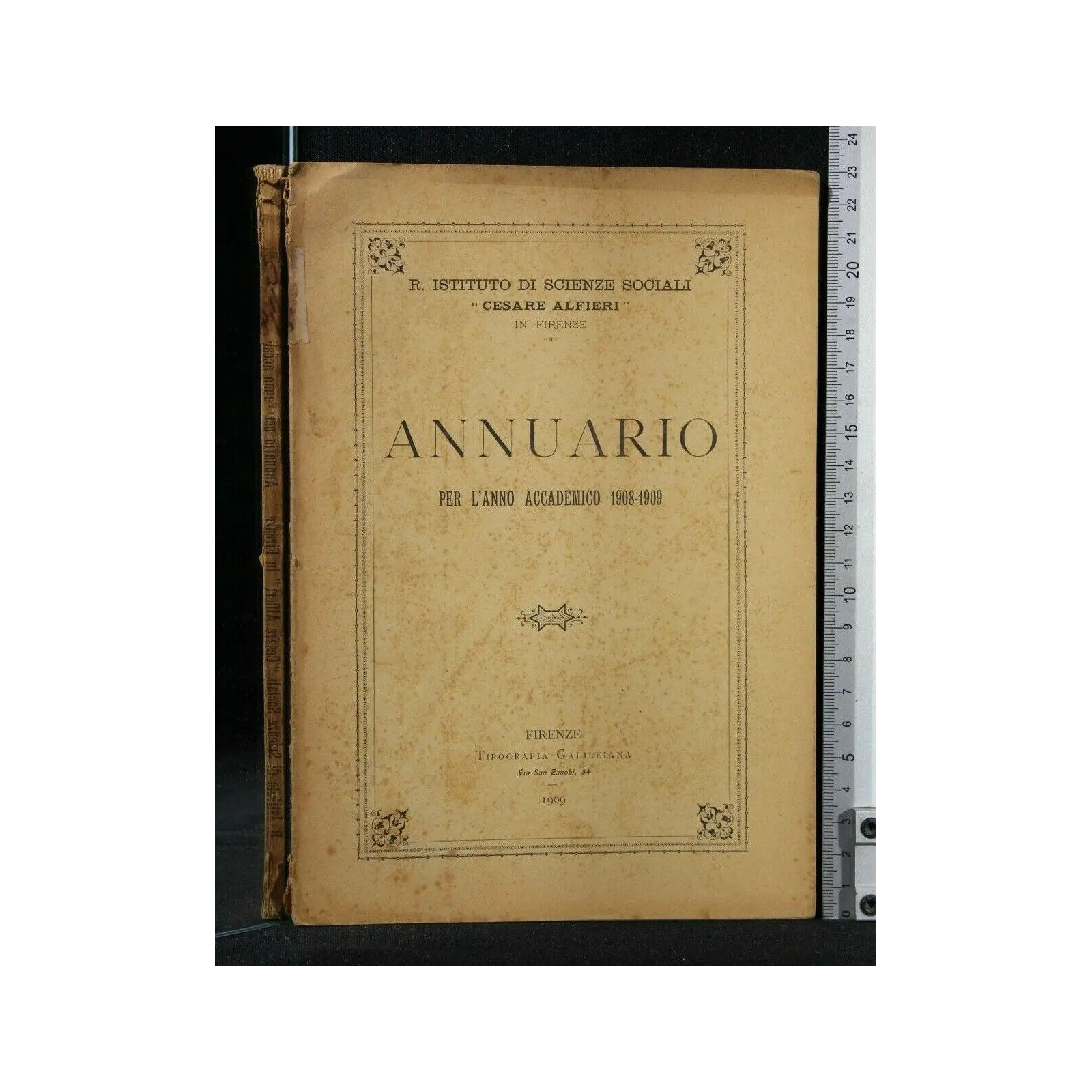 ANNUARIO PER L'ANNO ACCADEMICO 1908-1909 ISTITUTO DI SCIENZE
