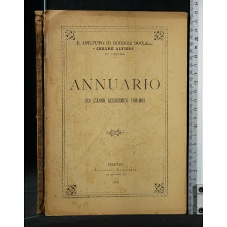 ANNUARIO PER L'ANNO ACCADEMICO 1908-1909 ISTITUTO DI SCIENZE