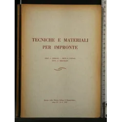 TECNICHE E MATERIALI PER IMPRONTE ESTRATTO DELLA "RIVISTA