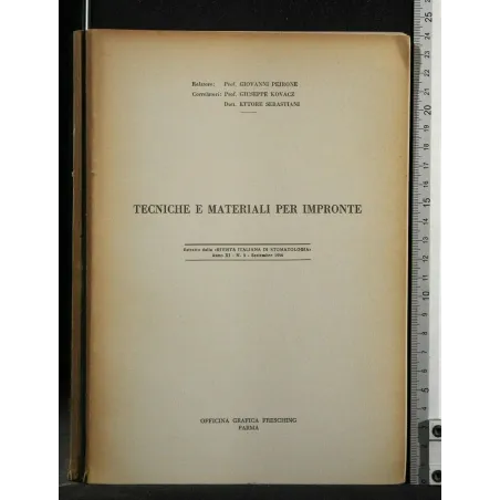 TECNICHE E MATERIALI PER IMPRONTE ESTRATTO DELLA "RIVISTA