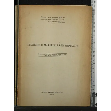 TECNICHE E MATERIALI PER IMPRONTE ESTRATTO DELLA "RIVISTA