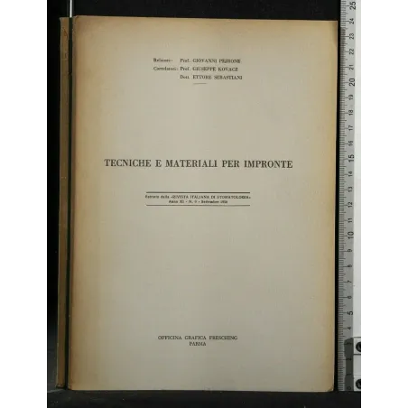 TECNICHE E MATERIALI PER IMPRONTE ESTRATTO DELLA "RIVISTA