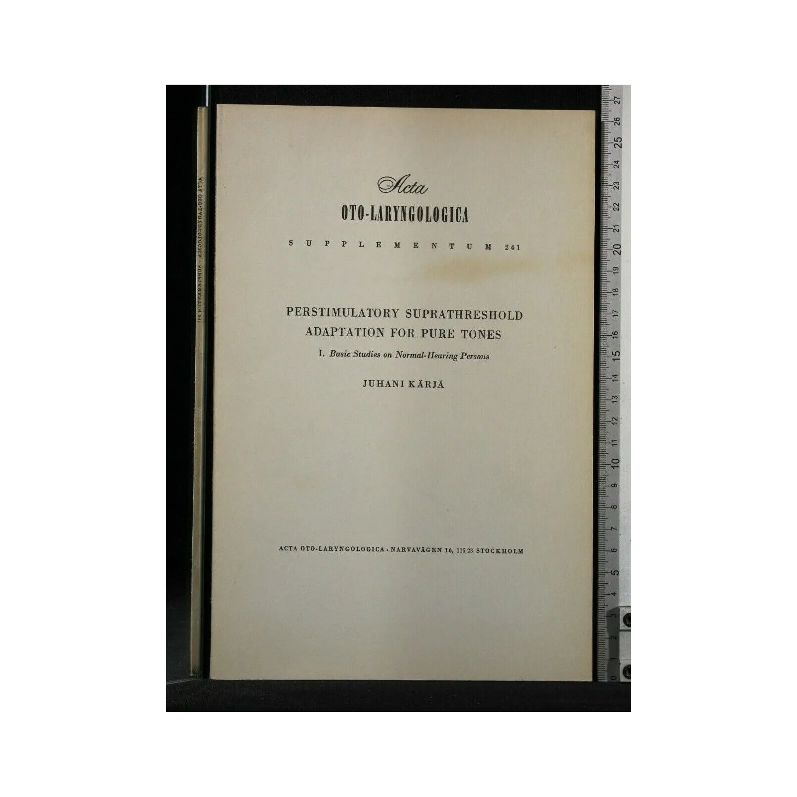 PRESTIMULATORY SUPRATHRESHOLD ADAPTATION FOR PURE TONES BASIC
