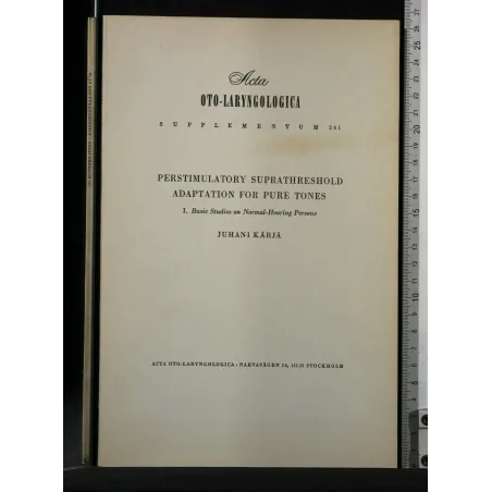 PRESTIMULATORY SUPRATHRESHOLD ADAPTATION FOR PURE TONES BASIC