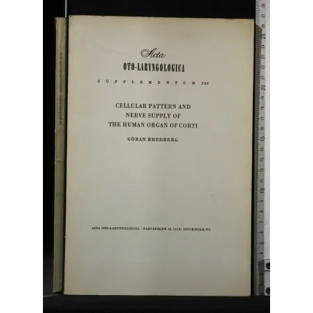 CELLULAR PATTERN AND NERVE SUPPLY OF THE HUMAN ORGAN OF CORTI