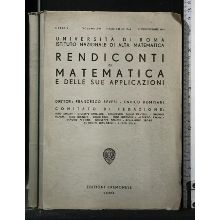 RENDICONTI DI MATEMATICA E DELLE SUE APPLICAZIONI UNIVERSITÀ DI