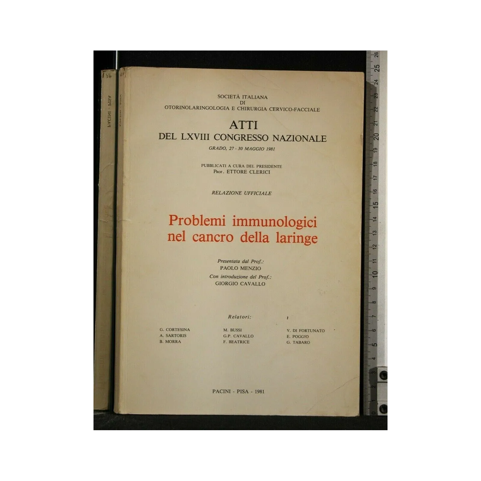 PROBLEMI IMMUNOLOGICI NEL CANCRO DELLA LARINGE ATTI DEL LXVIII