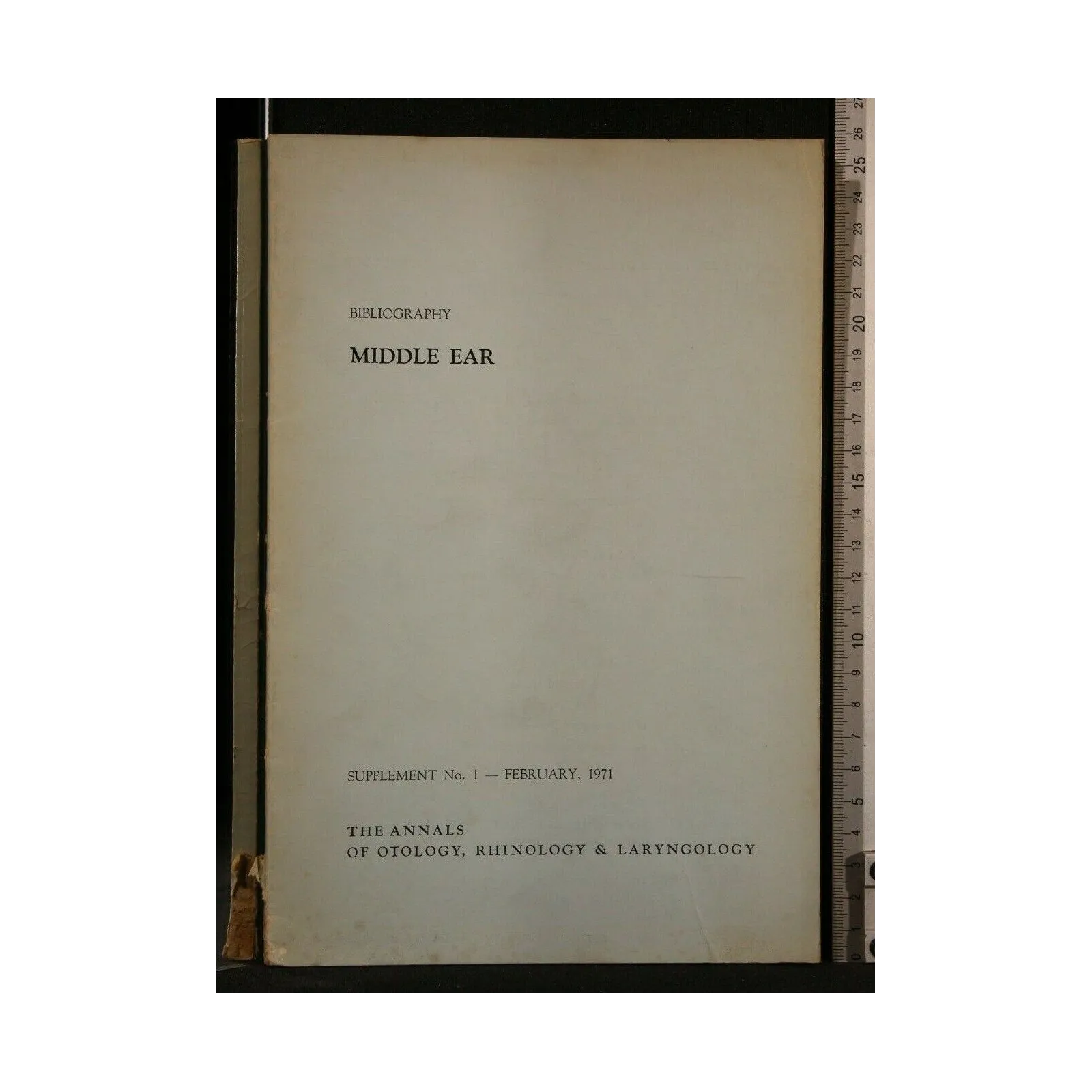 BIBLIOGRAPHY MIDDLE EAR SUPPLEMENTO N. 1 FEBBARIO 1971 THE