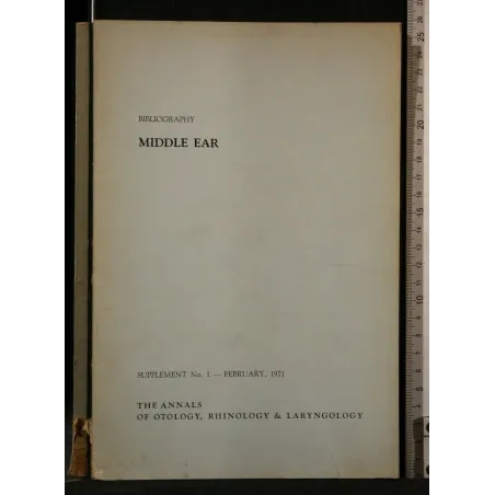 BIBLIOGRAPHY MIDDLE EAR SUPPLEMENTO N. 1 FEBBARIO 1971 THE