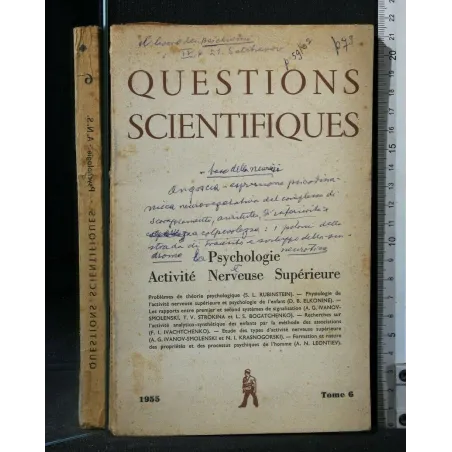 QUESTIONS SCIENTIFIQUES TOME 6 PSYCOLOGIE ACTIVITÉ NERVEUSE