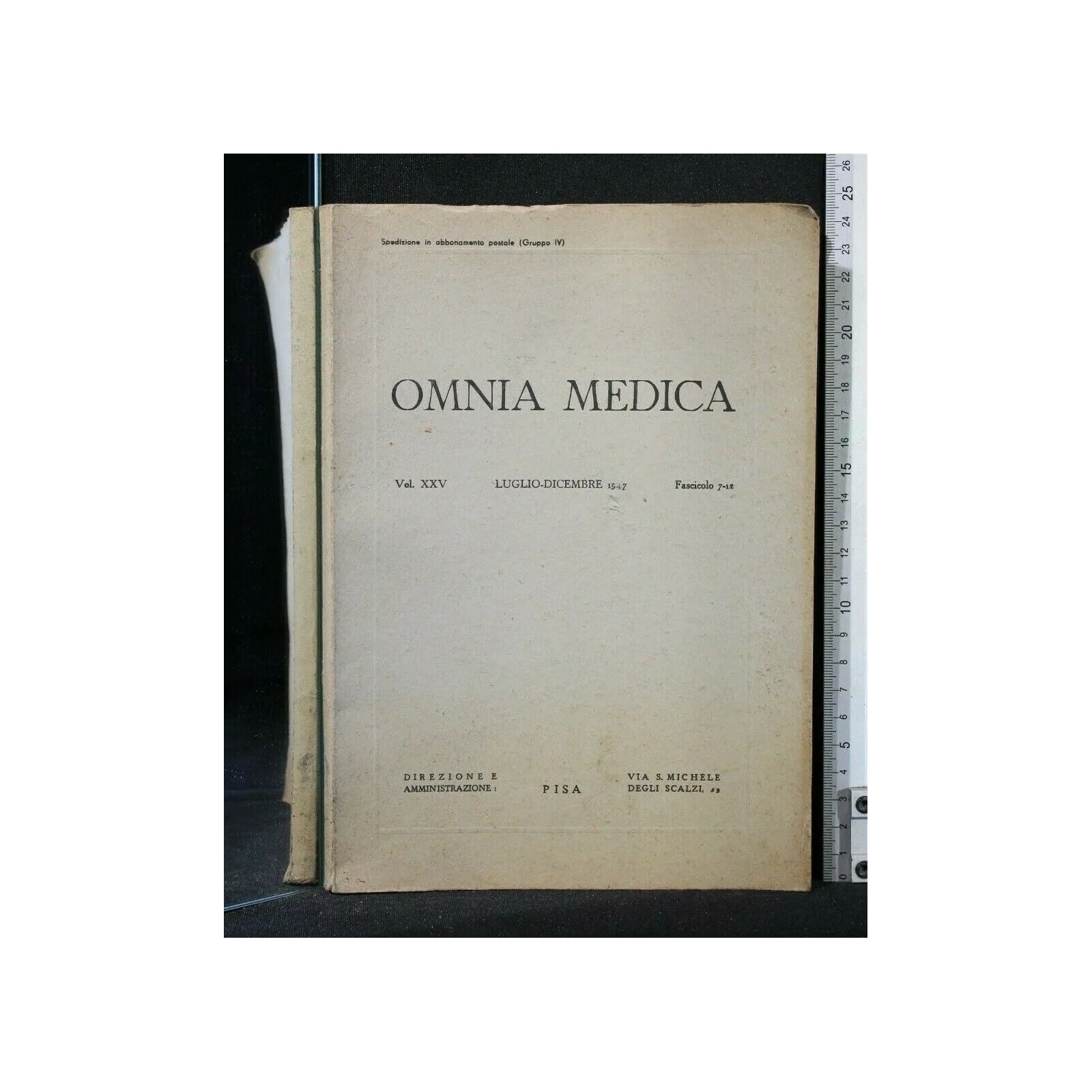 OMNIA MEDICA SUPPLEMENTO VOL. 25 LUGLIO-DICEMBRE 1947 FASCICOLO