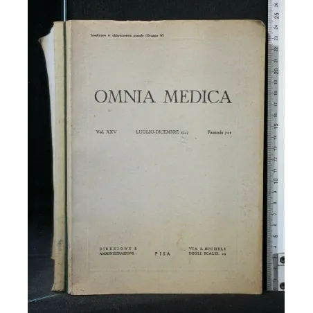 OMNIA MEDICA SUPPLEMENTO VOL. 25 LUGLIO-DICEMBRE 1947 FASCICOLO