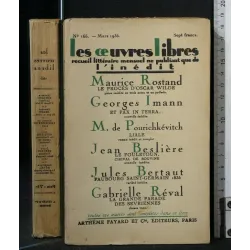 LES OEUVRES LIBRES RECUEIL LITTERAIRE MENSUEL NE PUBLIANT QUE DE