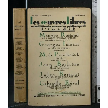 LES OEUVRES LIBRES RECUEIL LITTERAIRE MENSUEL NE PUBLIANT QUE DE