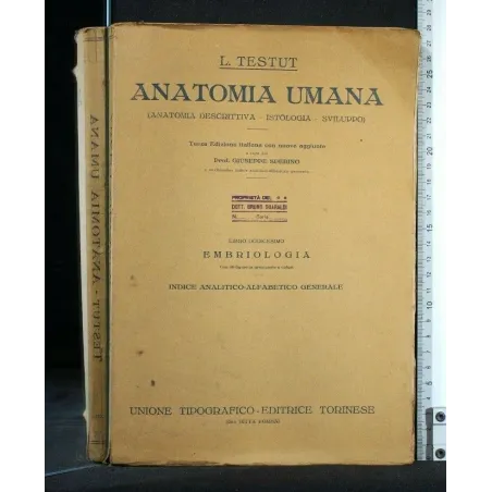 ANATOMIA UMANA VOLUME XII EMBRIOLOGIA INDICE