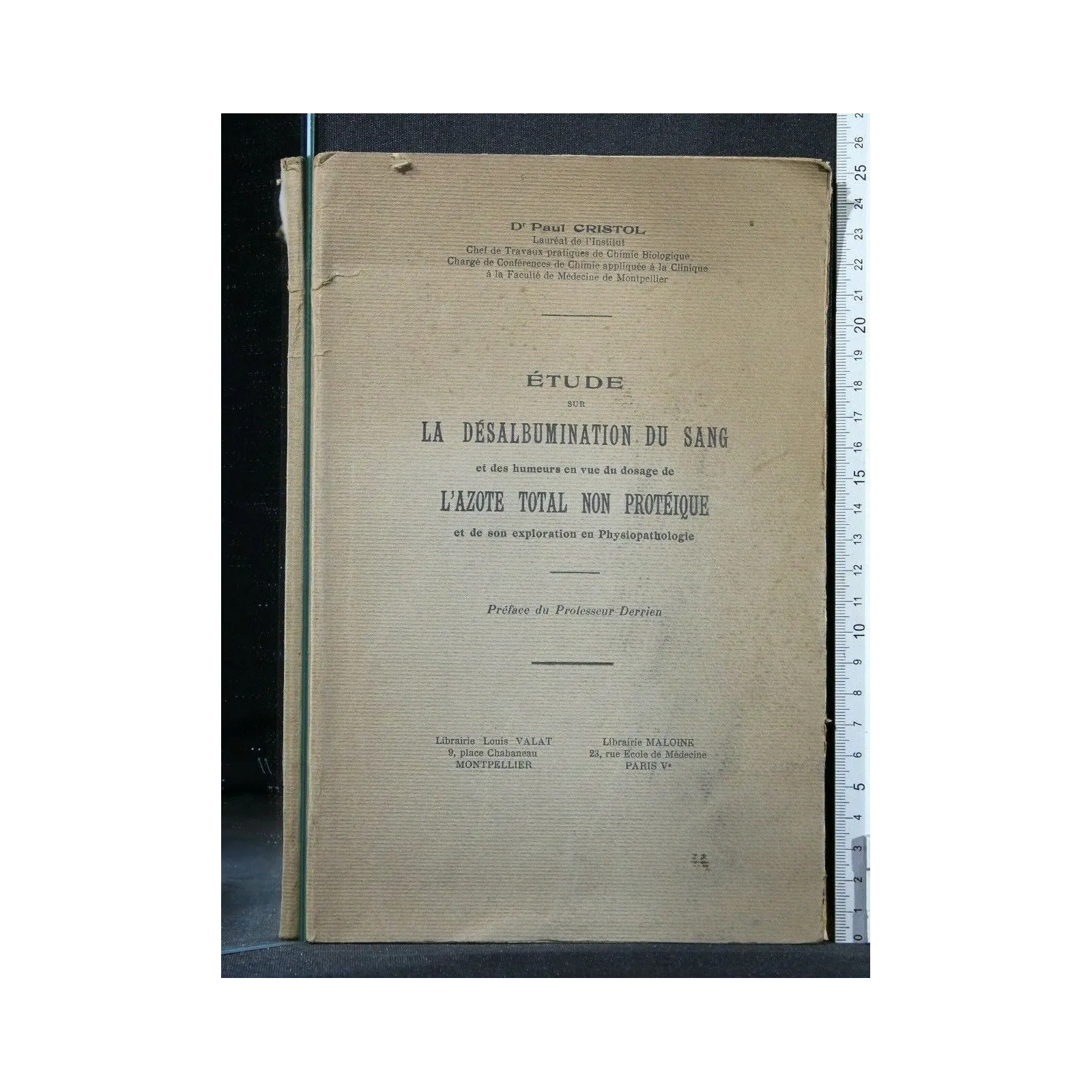 ETUDE SUR LA DESALBUMINATION DU SANG ET DES HUMEURS EN VUE DU