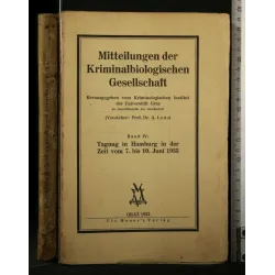 MITTEILUNGEN DER KRIMINALBIOLOGISCHEN GESELLSCHAFT BAND IV