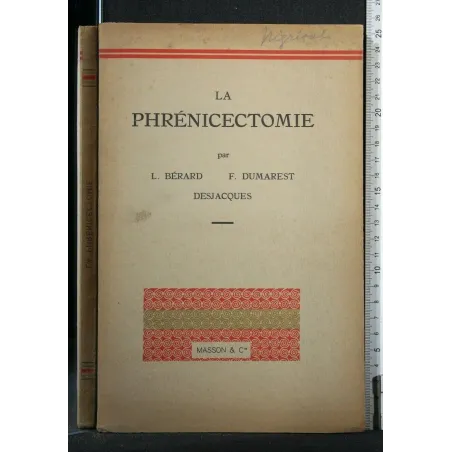 LA PHRENICECTOMIE