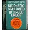 Dizionario simultaneo in cinque lingue