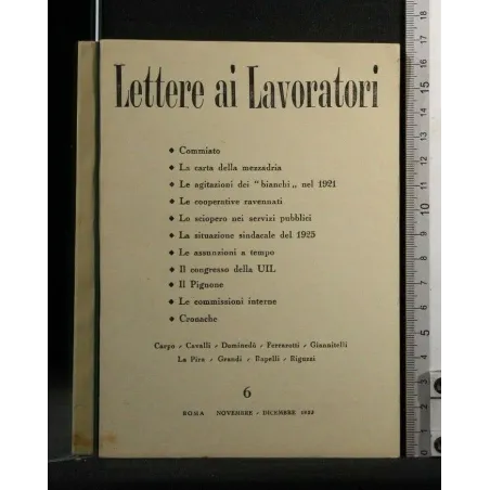 LETTERE AI LAVORATORI NOVEMBRE/DICEMBRE 1953
