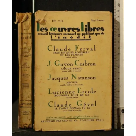 LES OEUVRES LIBRES L'INEDIT N. 156 GIUGNO 1934
