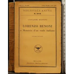 LORENZO BENONI O MEMORIE D'UN ESULE ITALIANO. VOL 2 _x000D_