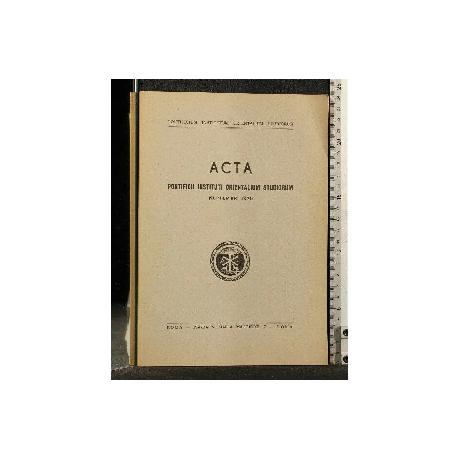 ACTA PONTIFICII INSTITUTI ORIENTALIUM STUDIORUM SEPTEMBRI 1971