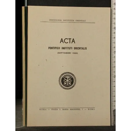 ACTA PONTIFICII INSTITUTI ORIENTALIS SEPTEMBRI 1982