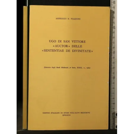 UGO DI SAN VITTORE AUCTOR DELLE SENTENTIAE DE DIVINITATE