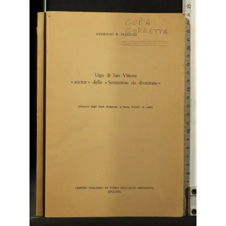 UGO DI SAN VITTORE AUCTOR DELLE SENTENTIAE DE DIVINITATE