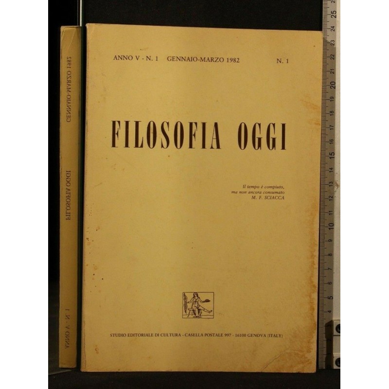 FILOSOFIA OGGI N 1 GENNAIO-MARZO 1982