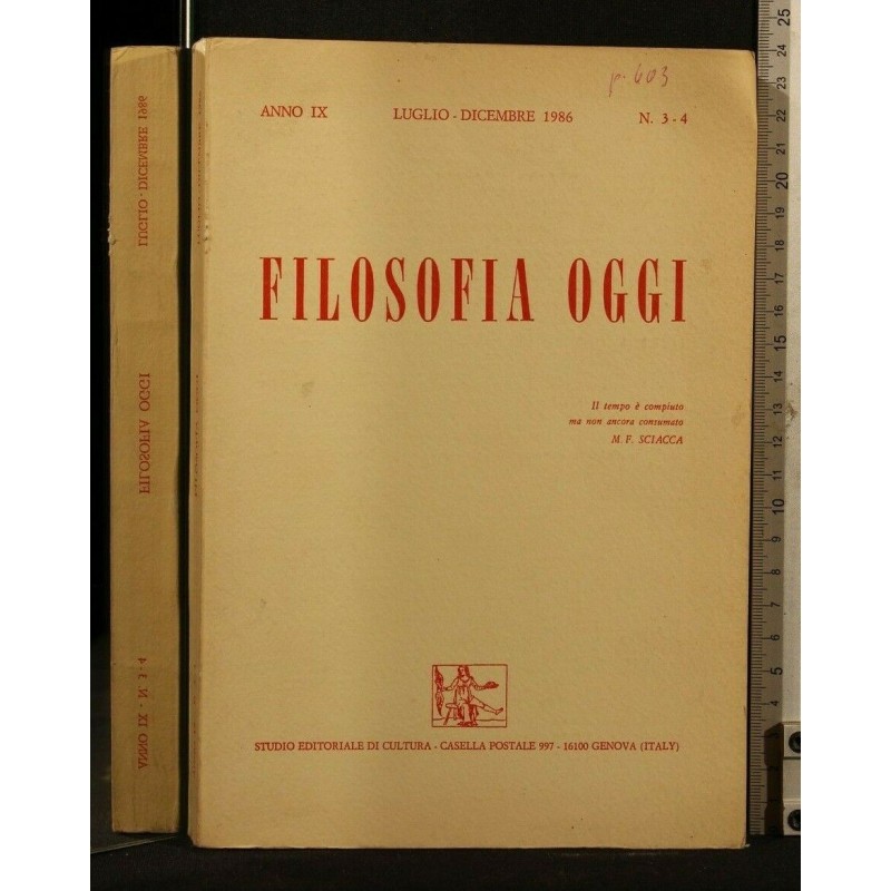 FILOSOFIA OGGI N 3-4 LUGLIO-DICEMBRE 1986