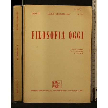 FILOSOFIA OGGI N 3-4 LUGLIO-DICEMBRE 1986