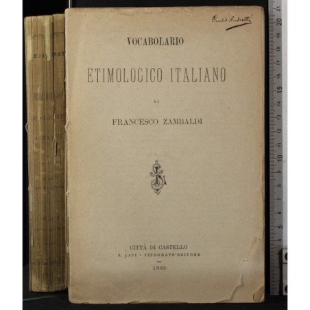 VOCABOLARIO ETIMOLOGICO ITALIANO.