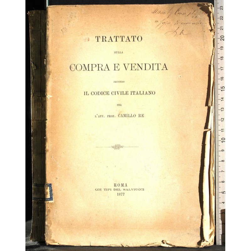 TRATTATO COMPRA E VENDITA CODICE CIVILE ITALIANO.