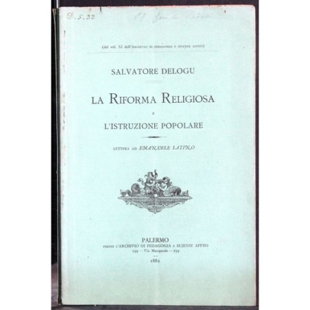 RIFORMA RELIGIOSA E ISTRUZIONE POPOLARE.