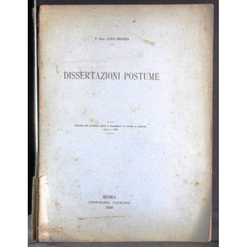 DISSERTAZIONI POSTUME.