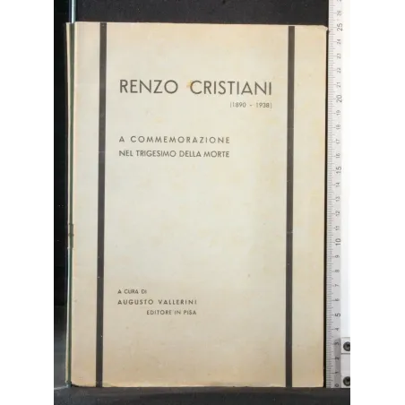 RENZO CRISTIANI A COMMEMORAZIONE NEL TRIGESIMO DELLA MORTE