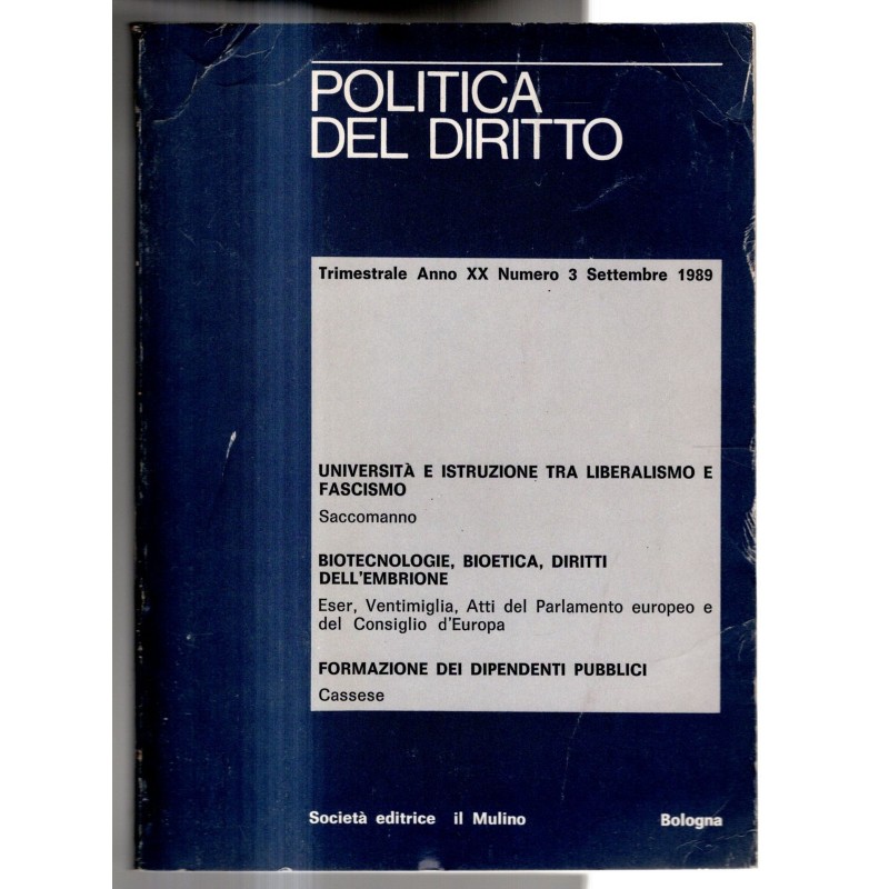 POLITICA DEL DIRITTO-n 3, settembre-1989