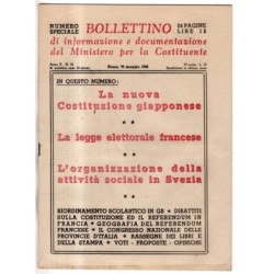 BOLLETTINO INFORMAZIONE DOCUMENTAZIONE MINIST COSTITUENTE-n 15, 30 mag-1946