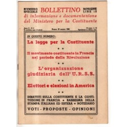 BOLLETTINO INFORMAZIONE DOCUMENTAZIONE MINIST COSTITUENTE-n 8, 20 mar-1946