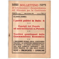 BOLLETTINO INFORMAZIONE DOCUMENTAZIONE MINIST COSTITUENTE-n 5, 20 feb-1946