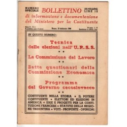BOLLETTINO INFORMAZIONE DOCUMENTAZIONE MINIST COSTITUENTE-n 4, 10 feb-1946