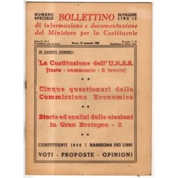 BOLLETTINO INFORMAZIONE DOCUMENTAZIONE MINIST COSTITUENTE-n 3, 30 gen-1946